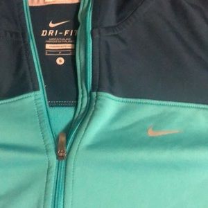 Blue dri fit nike half zip